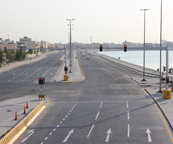 Traffic lights at a highway junction